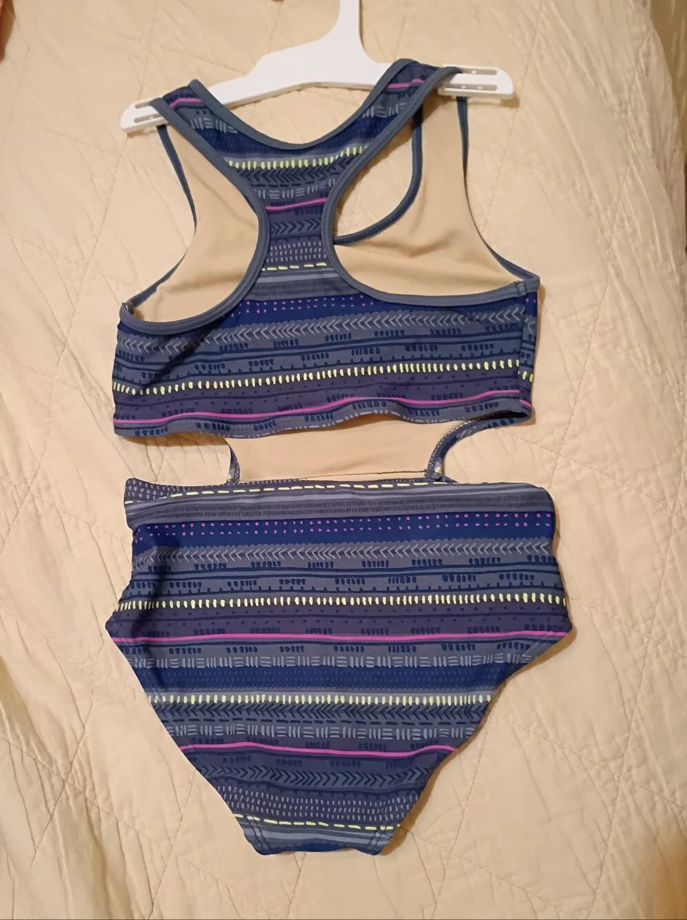 Tea Collection Girls Blue Patterned Cutout One-Piece Swimsuit
